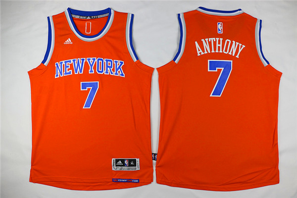 Adidas New York Knicks Youth #7 Anthony orange NBA jerseys
